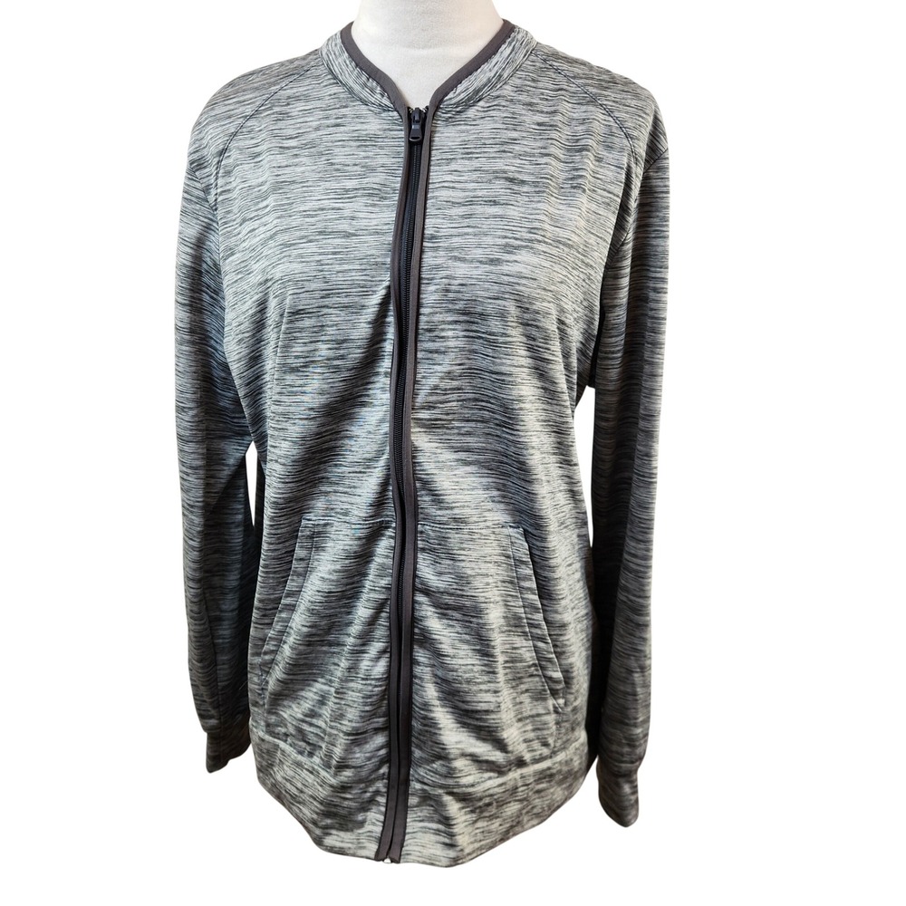 Uniform Advantage Butter-Soft Stretch Technical Knit Gray Zip Scrub Jacket XL